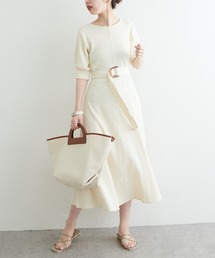 natural couture | 【WEB限定カラー有り】【NATU HOME】美シルエットワッフルフレアワンピース(ルームワンピース)