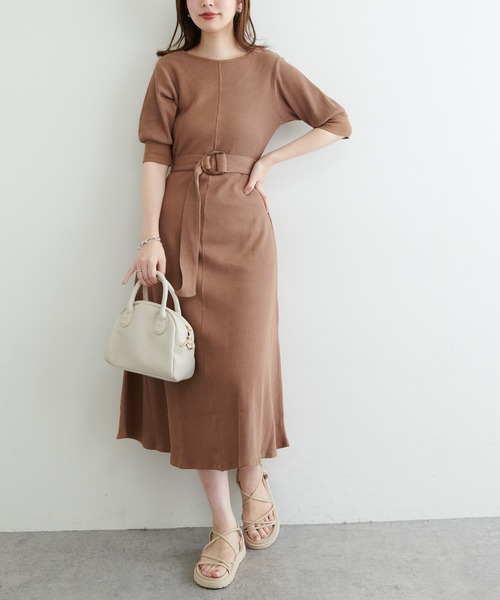 natural couture（ナチュラルクチュール）の「【WEB限定カラー有り】【おうちナチュ】美シルエットワッフルフレアワンピース（ルームワンピース・レディース・ミント/アイボリー/ブラック/モカ/ピンク・FREE）」の16枚目の写真