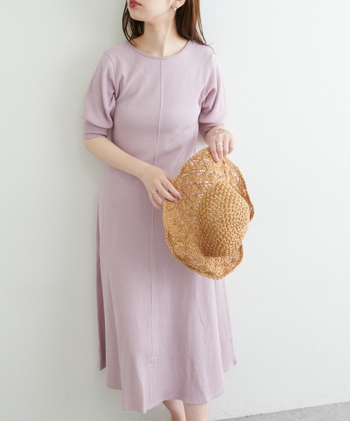 natural couture（ナチュラルクチュール）の「【WEB限定カラー有り】【おうちナチュ】美シルエットワッフルフレアワンピース（ルームワンピース・レディース・ミント/アイボリー/ブラック/モカ/ピンク・FREE）」の22枚目の写真