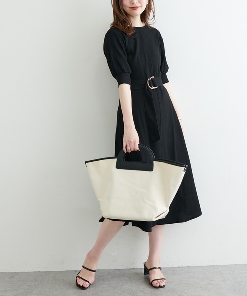 natural couture（ナチュラルクチュール）の「【WEB限定カラー有り】【おうちナチュ】美シルエットワッフルフレアワンピース（ルームワンピース・レディース・ミント/アイボリー/ブラック/モカ/ピンク・FREE）」の12枚目の写真