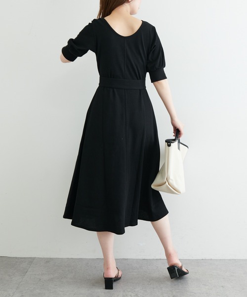 natural couture（ナチュラルクチュール）の「【WEB限定カラー有り】【おうちナチュ】美シルエットワッフルフレアワンピース（ルームワンピース・レディース・ミント/アイボリー/ブラック/モカ/ピンク・FREE）」の13枚目の写真