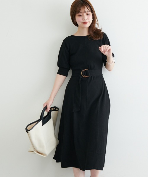 natural couture（ナチュラルクチュール）の「【WEB限定カラー有り】【おうちナチュ】美シルエットワッフルフレアワンピース（ルームワンピース・レディース・ミント/アイボリー/ブラック/モカ/ピンク・FREE）」の11枚目の写真