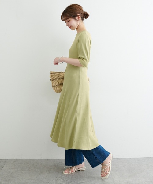 natural couture（ナチュラルクチュール）の「【WEB限定カラー有り】【おうちナチュ】美シルエットワッフルフレアワンピース（ルームワンピース・レディース・ミント/アイボリー/ブラック/モカ/ピンク・FREE）」の20枚目の写真