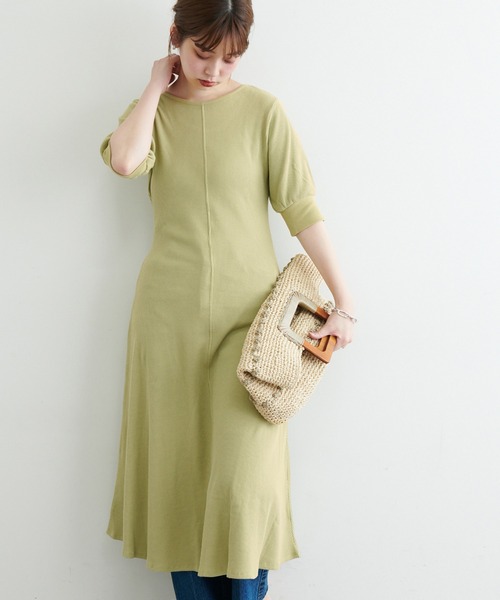 natural couture（ナチュラルクチュール）の「【WEB限定カラー有り】【おうちナチュ】美シルエットワッフルフレアワンピース（ルームワンピース・レディース・ミント/アイボリー/ブラック/モカ/ピンク・FREE）」の18枚目の写真