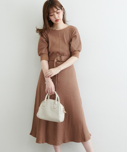 natural couture（ナチュラルクチュール）の「【WEB限定カラー有り】【おうちナチュ】美シルエットワッフルフレアワンピース（ルームワンピース・レディース・ミント/アイボリー/ブラック/モカ/ピンク・FREE）」の14枚目の写真