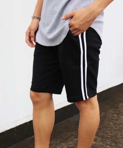 WESTSEA(ウエストシー)の「WEB限定 総柄 無地 スウェット ハーフパンツ(膝上)(スウェットパンツ・メンズ・ブラック系その他/グレー系その他/ブルー系その他2/グリーン系カモフラージュ/ネイビー/ブラック系その他4/ブラック系その他3/杢グレー/ブラック系その他6/ブルー系その他/ブラック系その他5/ブラック系その他2/ブラック・XL/S/L/M)」の3枚目の写真