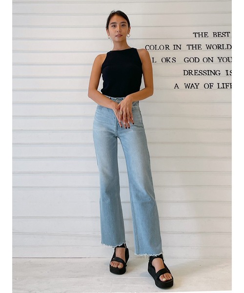 Vicente（ヴィセンテ）の「American sleeve tanktop（ニット/セーター・レディース・ブラック/ブラウン/オフホワイト・FREE）」の5枚目の写真