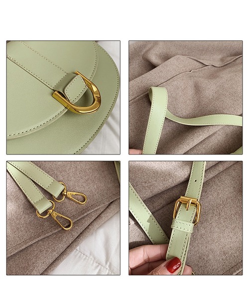 florist（フローリスト）の「【2WAY】バックル付きかまぼこ型ミニショルダーバッグ（ショルダーバッグ・レディース・ホワイト/ブラック/イエロー/グリーン・FREE）」の10枚目の写真