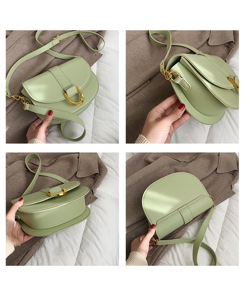 florist（フローリスト）の「【2WAY】バックル付きかまぼこ型ミニショルダーバッグ（ショルダーバッグ・レディース・ホワイト/ブラック/イエロー/グリーン・FREE）」の18枚目の写真