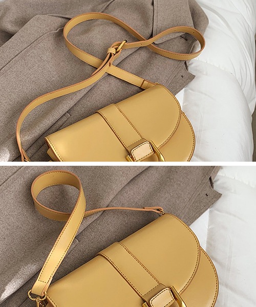 florist（フローリスト）の「【2WAY】バックル付きかまぼこ型ミニショルダーバッグ（ショルダーバッグ・レディース・ホワイト/ブラック/イエロー/グリーン・FREE）」の21枚目の写真