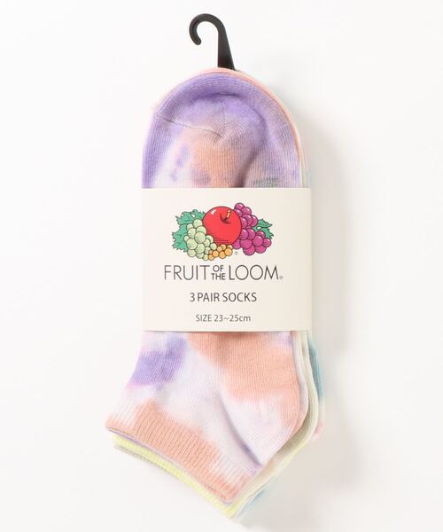 RiNc (リンク)の「【 FRUIT OF THE LOOM / フルーツ オブ ザ ルーム 】 カラー タイダイ ソックス 3点セット(ソックス/靴下・レディース・パープル・FREE)」の3枚目の写真