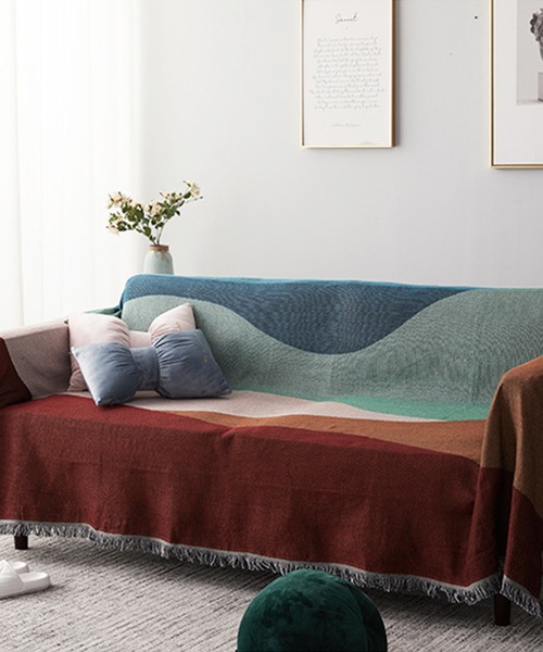 モダンラインソファーカバー/ブランケット