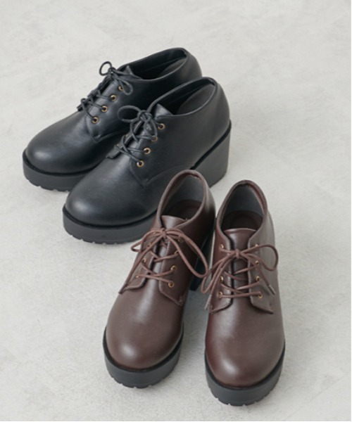 OLIVE des OLIVE（オリーブデオリーブ）の「タンク底レースアップシューズ（ブーツ・レディース・ブラック/ダークブラウン・SMALL/MEDIUM/LARGE）」の18枚目の写真