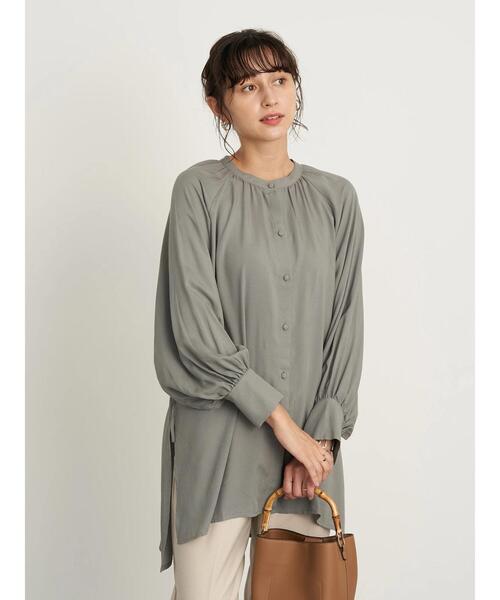 earth music&ecology（アースミュージックアンドエコロジー）の「後ろギャザーチュニック  ＊（シャツ/ブラウス・レディース・ベージュ/オフホワイト/ミント/ピンク系その他2・FREE）」の8枚目の写真