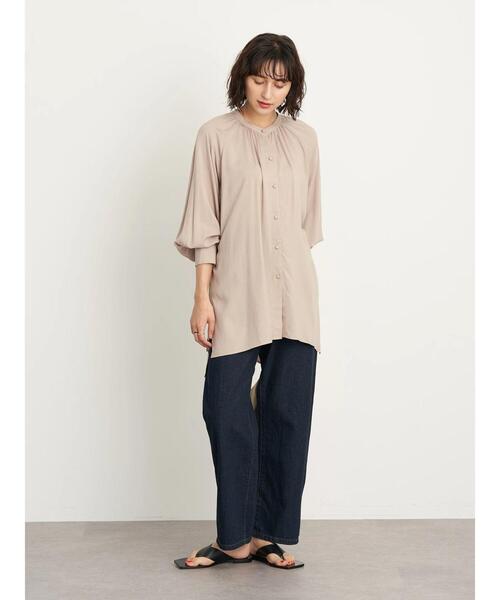 earth music&ecology（アースミュージックアンドエコロジー）の「後ろギャザーチュニック  ＊（シャツ/ブラウス・レディース・ベージュ/オフホワイト/ミント/ピンク系その他2・FREE）」の17枚目の写真