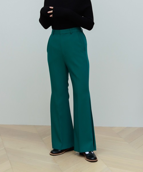 Birthday room（バースデイルーム）の「裾プリーツカラーフレアパンツ（その他パンツ・レディース・グリーン/ブラック/ブラウン/オリーブ・FREE）」の4枚目の写真
