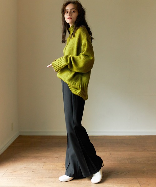 Birthday room（バースデイルーム）の「裾プリーツカラーフレアパンツ（その他パンツ・レディース・グリーン/ブラック/ブラウン/オリーブ・FREE）」の18枚目の写真