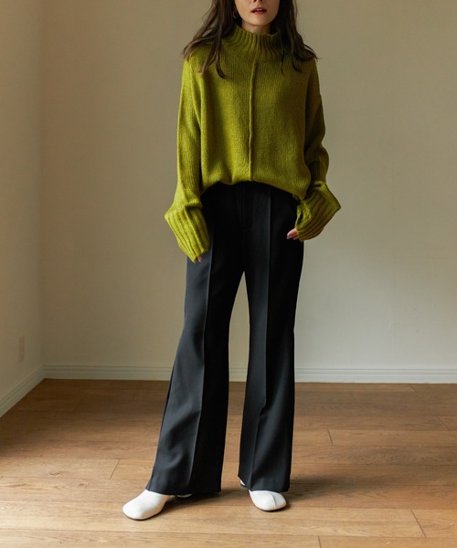Birthday room（バースデイルーム）の「裾プリーツカラーフレアパンツ（その他パンツ・レディース・グリーン/ブラック/ブラウン/オリーブ・FREE）」の15枚目の写真