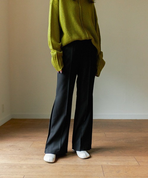 Birthday room（バースデイルーム）の「裾プリーツカラーフレアパンツ（その他パンツ・レディース・グリーン/ブラック/ブラウン/オリーブ・FREE）」の10枚目の写真