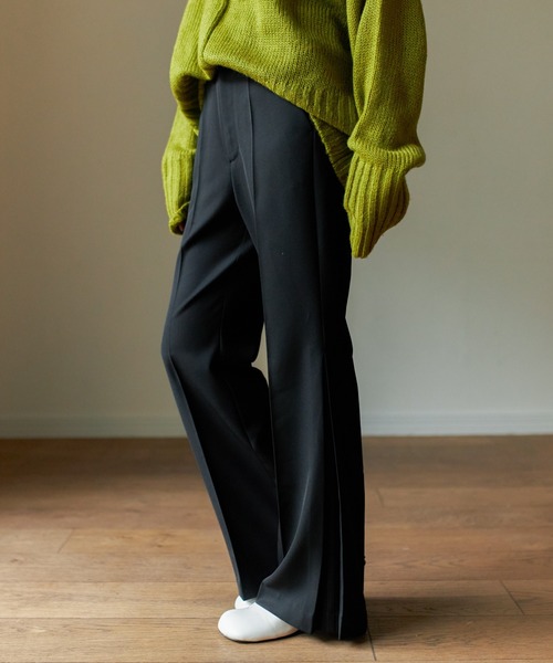 Birthday room（バースデイルーム）の「裾プリーツカラーフレアパンツ（その他パンツ・レディース・グリーン/ブラック/ブラウン/オリーブ・FREE）」の14枚目の写真