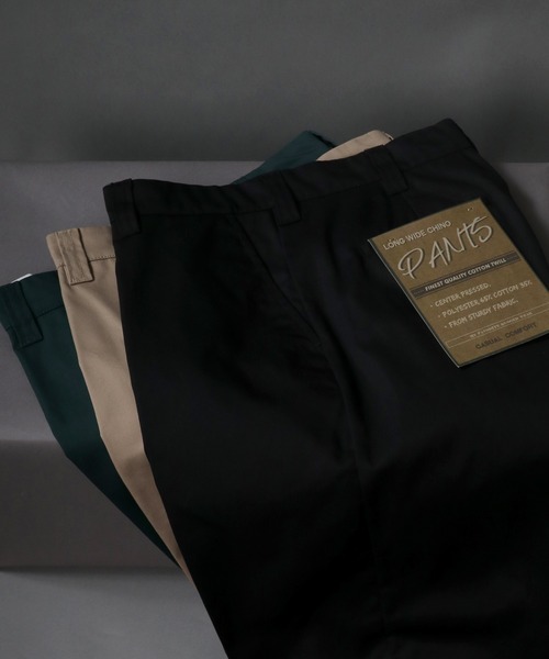 SITRY（シトリー）の「Twill wide Chinos/ツイルワイド チノパンツ（チノパンツ・メンズ・チャコールグレー/ブラック/ダークグリーン/ベージュ・M/L）」の7枚目の写真