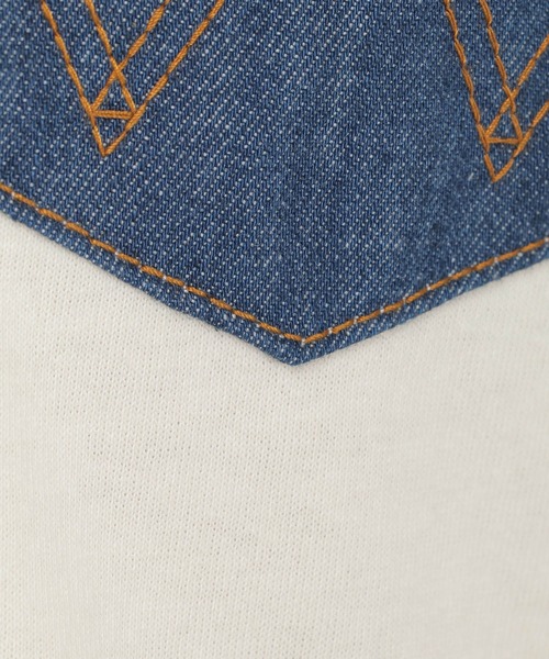Wrangler(ラングラー)の「Wrangler ラングラー デニムポケットT(Tシャツ/カットソー・メンズ・ホワイト/ベージュ・M/L/XL)」の13枚目の写真