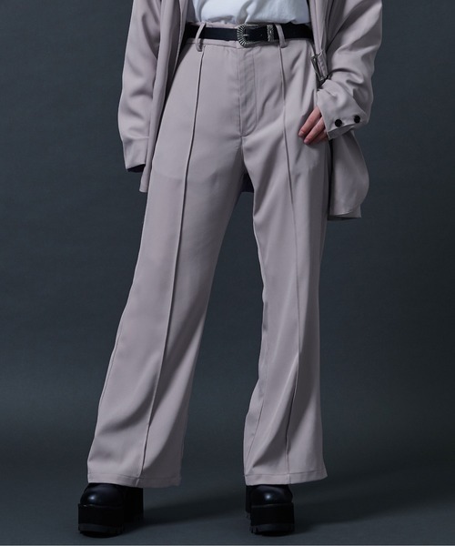 Ellno Loset(エルノロゼット)の「センターシームフレアパンツ(スラックス・メンズ・ライトグレー/ブラック/ダークパープル/ブルー・MEDIUM/LARGE)」の3枚目の写真