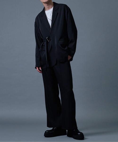 Ellno Loset(エルノロゼット)の「センターシームフレアパンツ(スラックス・メンズ・ライトグレー/ブラック/ダークパープル/ブルー・MEDIUM/LARGE)」の10枚目の写真