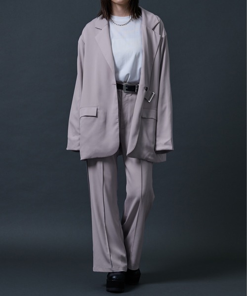 Ellno Loset(エルノロゼット)の「センターシームフレアパンツ(スラックス・メンズ・ライトグレー/ブラック/ダークパープル/ブルー・MEDIUM/LARGE)」の12枚目の写真