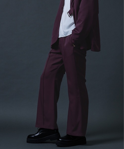 Ellno Loset(エルノロゼット)の「センターシームフレアパンツ(スラックス・メンズ・ライトグレー/ブラック/ダークパープル/ブルー・MEDIUM/LARGE)」の15枚目の写真