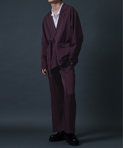 Ellno Loset(エルノロゼット)の「センターシームフレアパンツ(スラックス・メンズ・ライトグレー/ブラック/ダークパープル/ブルー・MEDIUM/LARGE)」の11枚目の写真