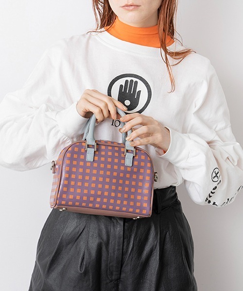 Casselini（キャセリーニ）の「Casselini(キャセリーニ)モノグラムボストン（ショルダーバッグ・レディース・ブラック/ミント/ボルドー/ラベンダー・FREE）」の4枚目の写真