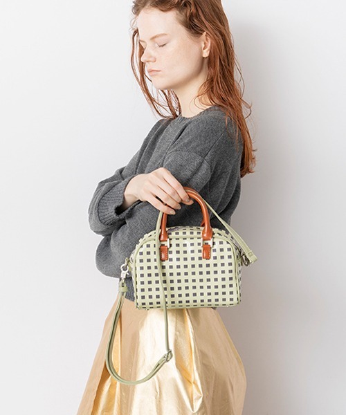 Casselini（キャセリーニ）の「Casselini(キャセリーニ)モノグラムボストン（ショルダーバッグ・レディース・ブラック/ミント/ボルドー/ラベンダー・FREE）」の3枚目の写真