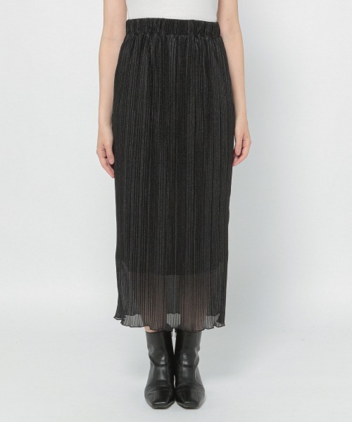 LOWRYS FARM(ローリーズファーム)の「ラメシアープリーツタイトスカート 229452(スカート・レディース・ブラック/カーキ/アイボリー/キャメル・FREE)」の5枚目の写真