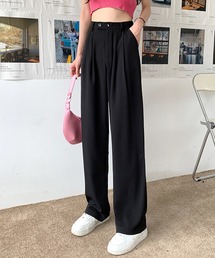 Jewelobe | レーヨンツイル2釦セミワイドタックパンツ(スラックス)