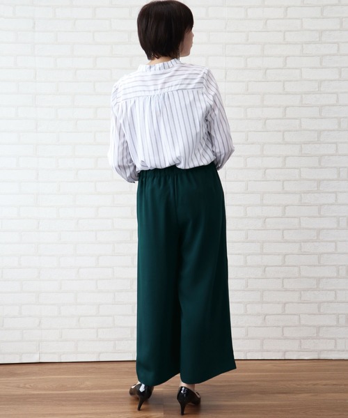 BELLUNA PLUS(ベルーナ)の「ダブルクロスドロスト使いワイドパンツ 股下52cm(その他パンツ・レディース・ブラック/ボルドー/キャメル/モスグリーン・SMALL/MEDIUM/LARGE/X-LARGE)」の6枚目の写真
