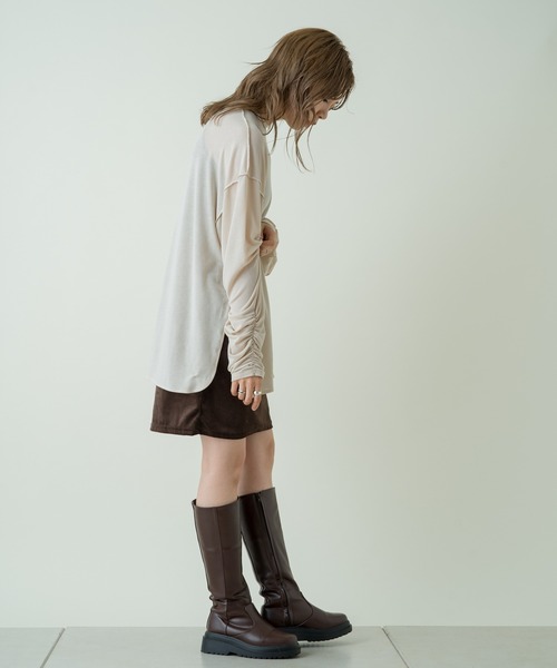 Kastane（カスタネ）の「袖シャーリングシアーロンT（Tシャツ/カットソー・レディース・アイボリー/ブラック/ブラウン・FREE）」の20枚目の写真
