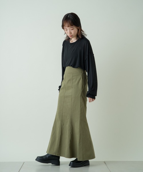 Kastane（カスタネ）の「袖シャーリングシアーロンT（Tシャツ/カットソー・レディース・アイボリー/ブラック/ブラウン・FREE）」の21枚目の写真