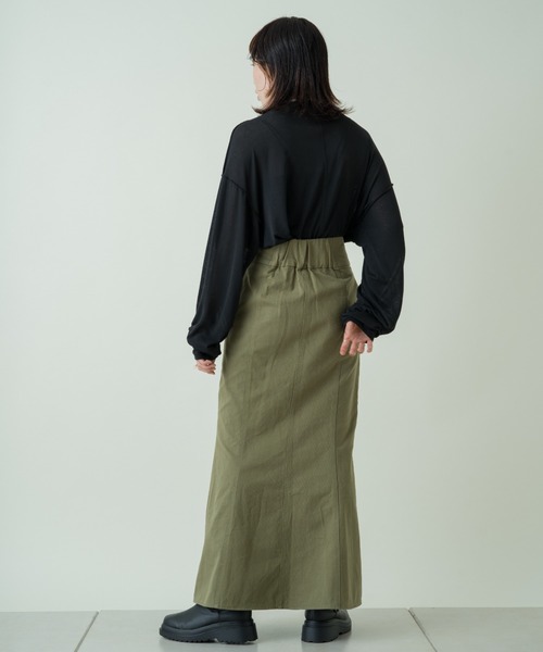 Kastane（カスタネ）の「袖シャーリングシアーロンT（Tシャツ/カットソー・レディース・アイボリー/ブラック/ブラウン・FREE）」の16枚目の写真