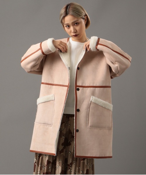 Retro Grade（レトログレード）の「【RETRO GRADE】レトログレード/ エコムートンコート/ ECO MOUTON COAT（ムートンコート・レディース・ブラック/ブラウン/ナチュラル・SMALL/MEDIUM/LARGE）」の12枚目の写真