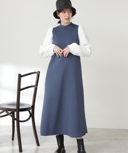 N.（N. Natural Beauty Basic）（エヌエヌナチュラルビューティーベーシック）の「◆ボリュームパフスリーブニットワンピース（ワンピース・レディース・ブラック/モカ/ブルー・MEDIUM）」の3枚目の写真