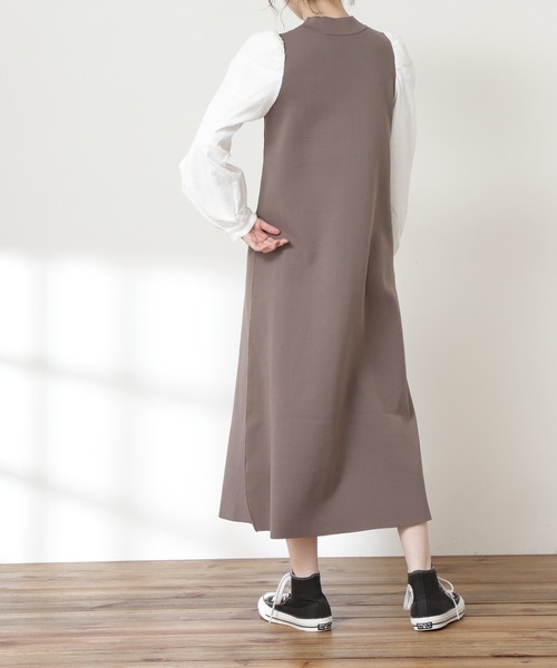 N.（N. Natural Beauty Basic）（エヌエヌナチュラルビューティーベーシック）の「◆ボリュームパフスリーブニットワンピース（ワンピース・レディース・ブラック/モカ/ブルー・MEDIUM）」の13枚目の写真