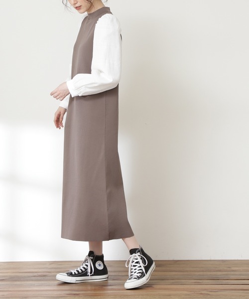 N.（N. Natural Beauty Basic）（エヌエヌナチュラルビューティーベーシック）の「◆ボリュームパフスリーブニットワンピース（ワンピース・レディース・ブラック/モカ/ブルー・MEDIUM）」の12枚目の写真