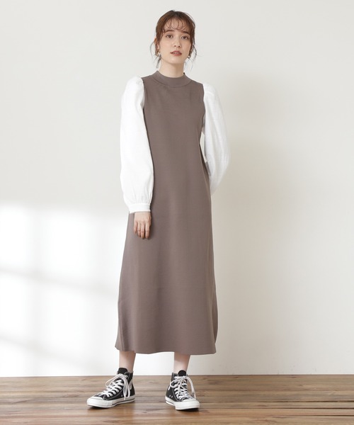 N.（N. Natural Beauty Basic）（エヌエヌナチュラルビューティーベーシック）の「◆ボリュームパフスリーブニットワンピース（ワンピース・レディース・ブラック/モカ/ブルー・MEDIUM）」の7枚目の写真