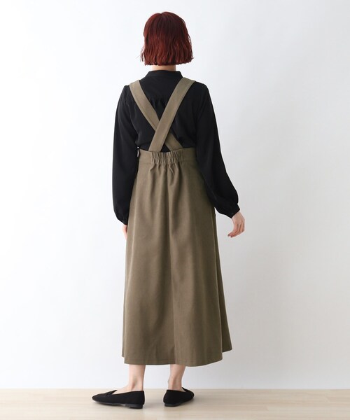 DRESKIP（ドレスキップ）の「◆Vネックロングジャンスカ（スカート・レディース・ブラック/オフホワイト/ブラウン系・02/03）」の8枚目の写真