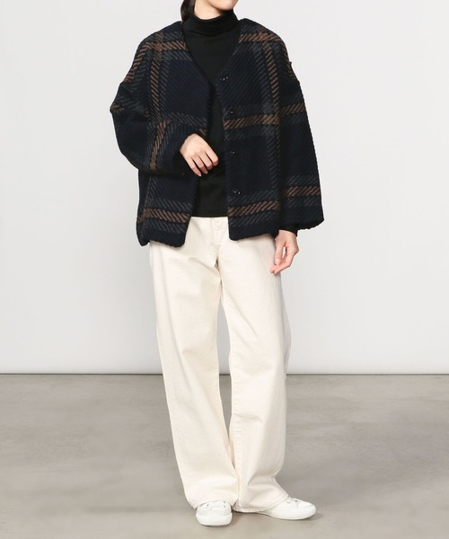 Morris & Sons（モリスアンドサンズ）の「【MORRIS & SONS】Vネックショートコート WOMEN（ノーカラージャケット・レディース・ブルー系その他5/ブルー系その他6・FREE）」の10枚目の写真