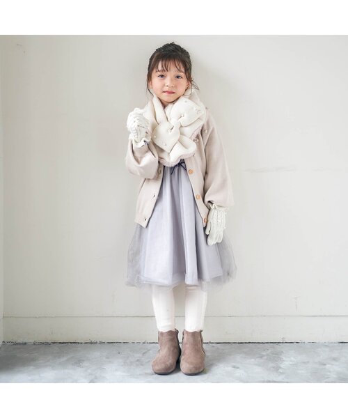 apres les cours（アプレレクール）の「パールリボンてぶくろ（手袋・キッズ・アイボリー/サックスブルー/ピンク・95/140/120）」の12枚目の写真