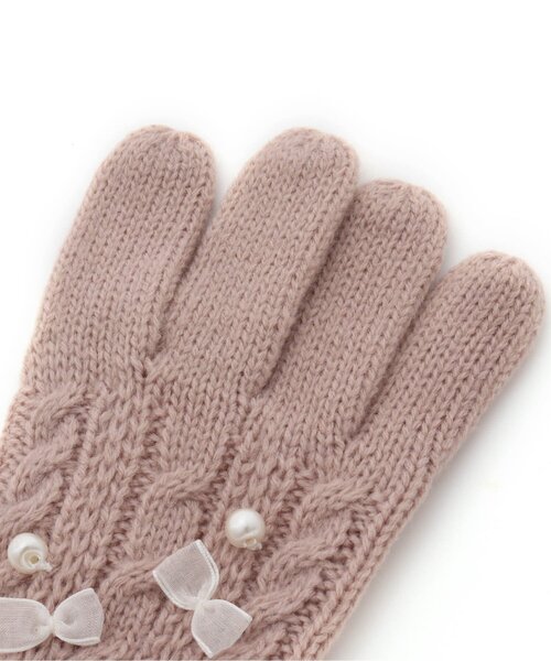 apres les cours（アプレレクール）の「パールリボンてぶくろ（手袋・キッズ・アイボリー/サックスブルー/ピンク・95/140/120）」の11枚目の写真