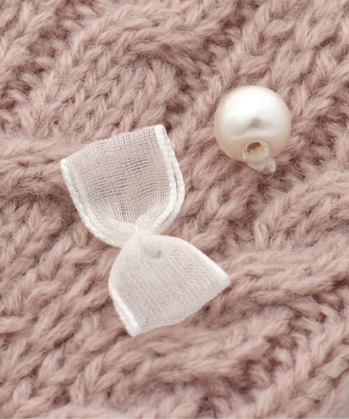 apres les cours（アプレレクール）の「パールリボンてぶくろ（手袋・キッズ・アイボリー/サックスブルー/ピンク・95/140/120）」の7枚目の写真