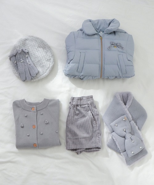 apres les cours（アプレレクール）の「パールリボンてぶくろ（手袋・キッズ・アイボリー/サックスブルー/ピンク・95/140/120）」の6枚目の写真